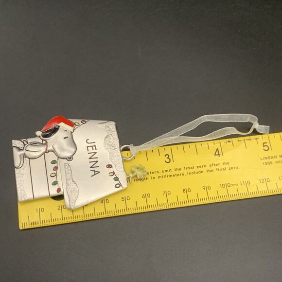 Peanuts Hallmark Snoopy Jenna Name Woodstock Doghouse Metal Ornament - Picture 4 of 4